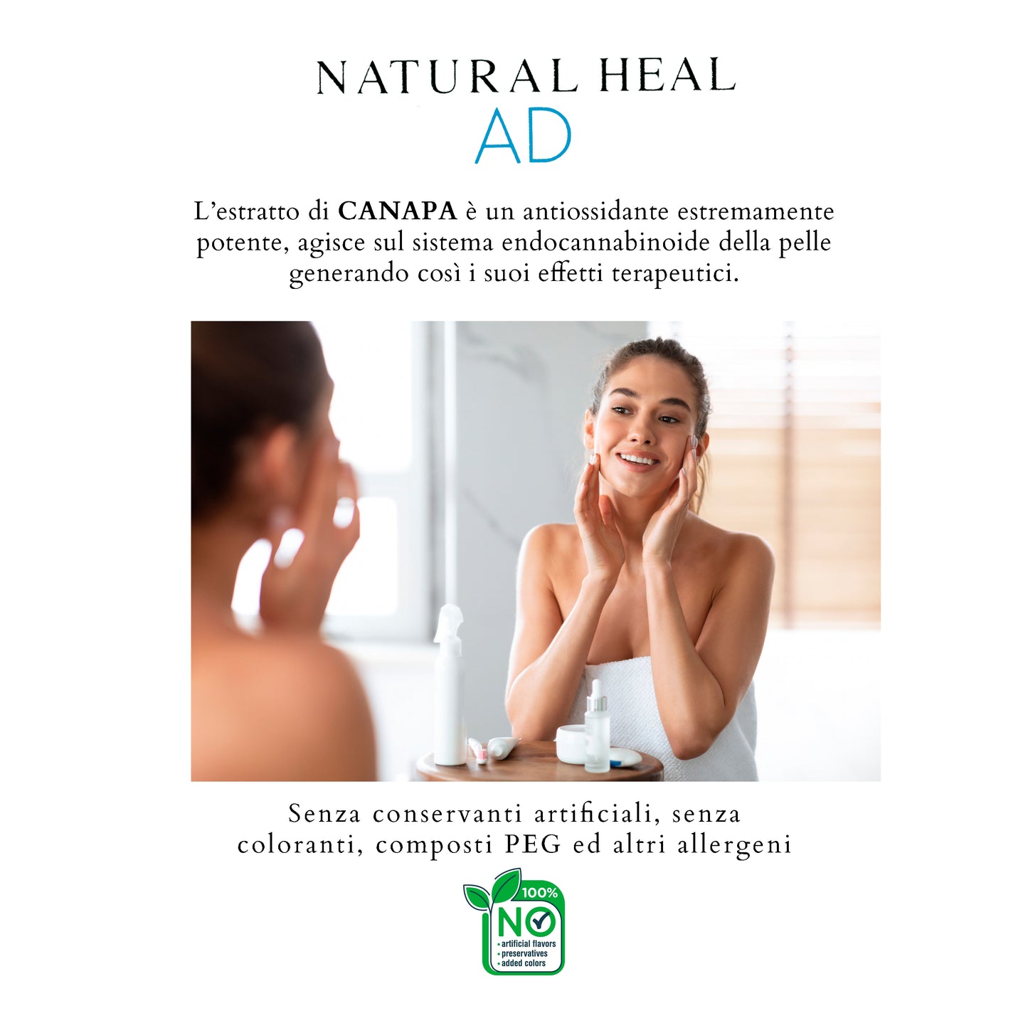 Natural Heal AD Crema Brufoli Viso – Trattamento Naturale per Imperfezioni Cutanee | La Canapa Sativa