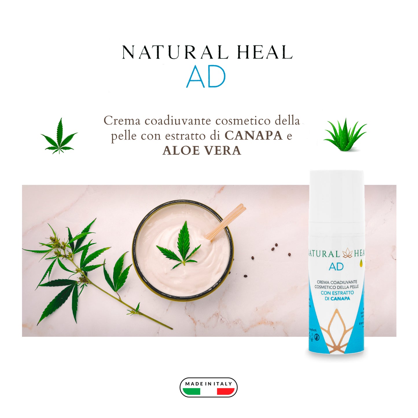 Natural Heal AD Crema Brufoli Viso – Trattamento Naturale per Imperfezioni Cutanee | La Canapa Sativa